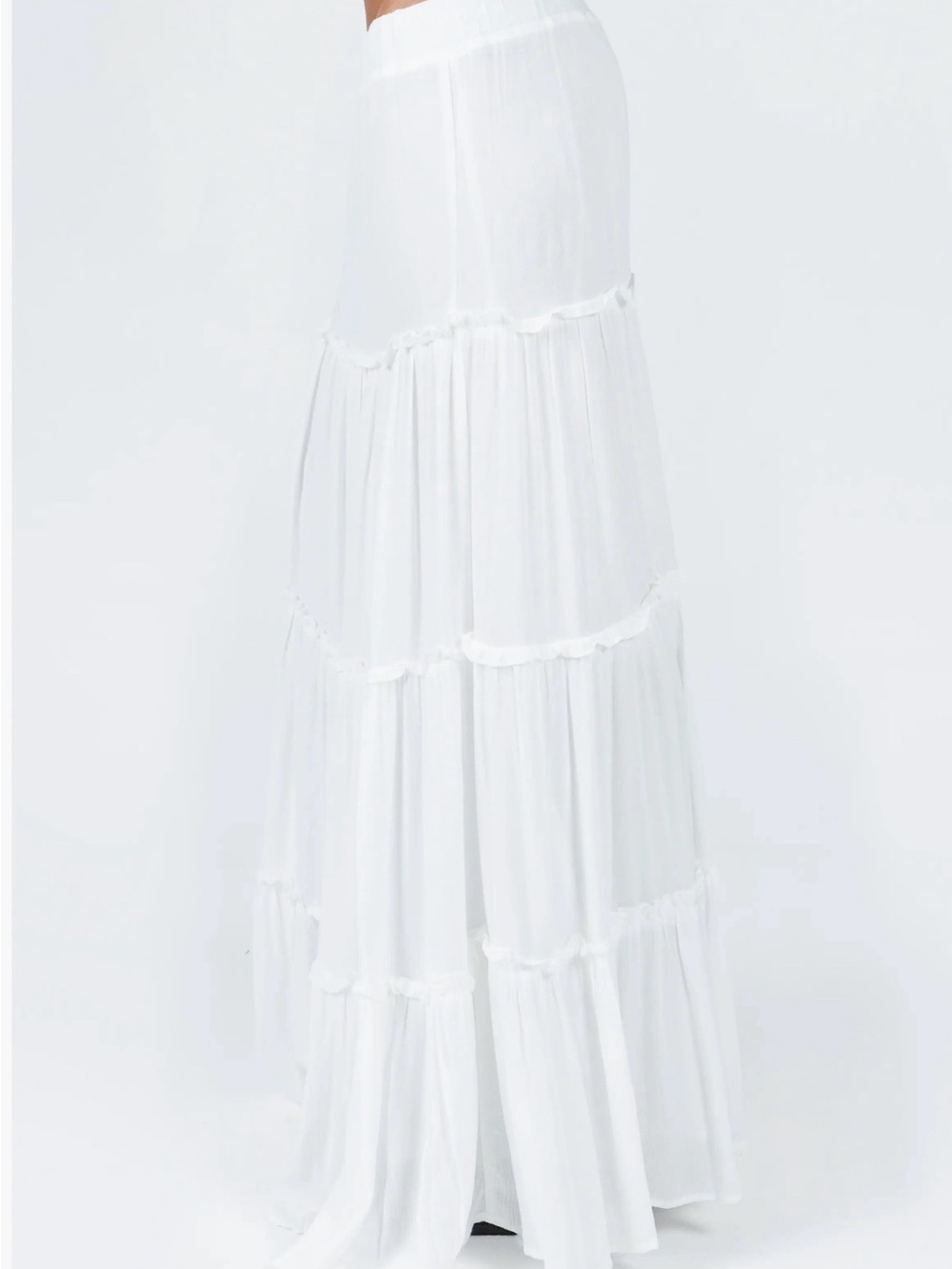 Princess Polly White Tiered Maxi Skirt